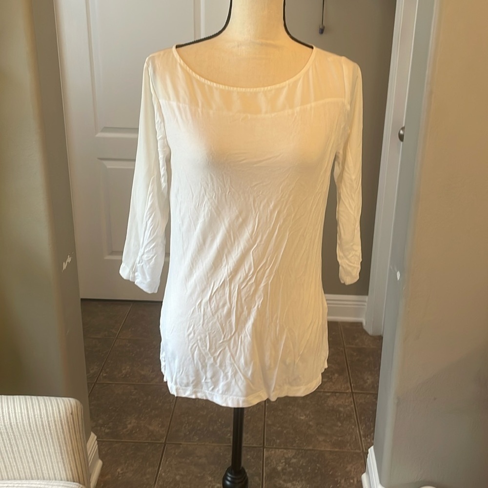 EUC Joe White 3/4 Sleeve Womens Blouse Size xsmall